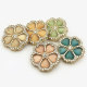 22MM Flower with diamond Metal  snap button charms