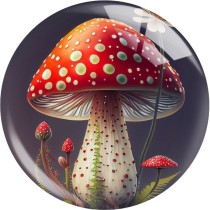 20MM color Dream Mushroom  Print glass snap button charms