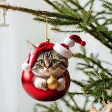 Christmas acrylic creative kitten car pendant backpack pendant Christmas home decoration gift