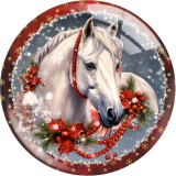 20MM Christmas  Snowman  Santa Claus  Horse  Print glass snap button charms