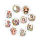 20MM  girl  Pretty Flower Fairy  Print glass snap button charms