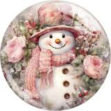 20MM Christmas  Snowman  Santa Claus  Horse  Print glass snap button charms