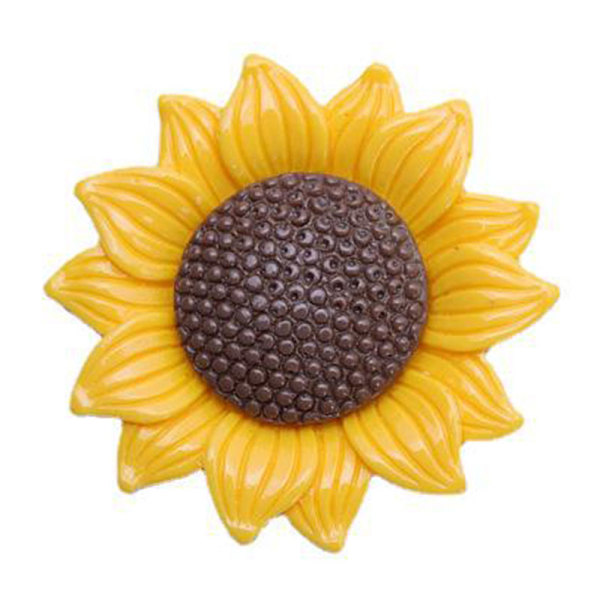 30MM Sunflower resin  snap button charms