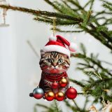 Christmas acrylic creative kitten car pendant backpack pendant Christmas home decoration gift