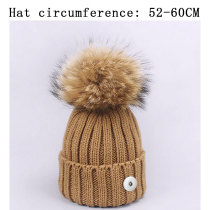 Knitted hat, wool ball, warm autumn and winter wool hat fit 20MM Snaps button jewelry wholesale
