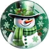 20MM Christmas  Snowman  Santa Claus  Horse  Print glass snap button charms