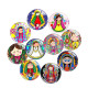 20MM Cartoon girl  Russian dolls  Print glass snap button charms
