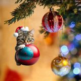 Christmas acrylic creative kitten car pendant backpack pendant Christmas home decoration gift