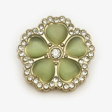 22MM Flower with diamond Metal  snap button charms