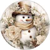 20MM Christmas  Snowman  Santa Claus  Horse  Print glass snap button charms
