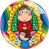 20MM Cartoon girl  Russian dolls  Print glass snap button charms
