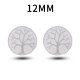 12MM Life Tree Drip Oil round snap silver plated  interchangable snaps jewelry