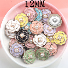 12MM camellia resin snap button charms