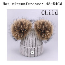 Winter Children's Plunger Ball Baby Knitted Hat Warm Hat fit 20MM Snaps button jewelry wholesale