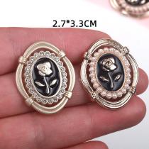 20MM Pearl Rose Emblem Resin snap button charms