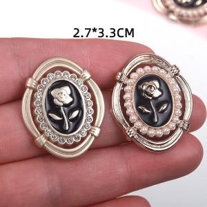 20MM Pearl Rose Emblem Resin snap button charms
