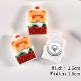 20MM Cute cartoon Christmas Resin snap button charms