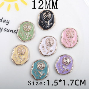 12MM Rose Emblem resin snap button charms