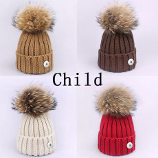 Winter Children's Plunger Ball Baby Knitted Hat Warm Hat fit 20MM Snaps button jewelry wholesale