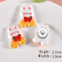 20MM Cute cartoon Christmas Resin snap button charms