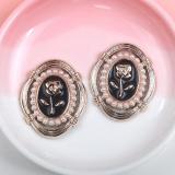 20MM Pearl Rose Emblem Resin snap button charms