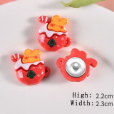 20MM Cute cartoon Christmas Resin snap button charms