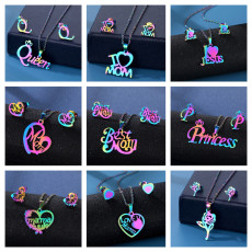 Stainless steel earring necklace set