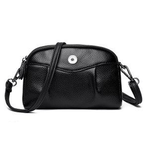 Genuine leather women's bag with fashionable design and a top layer cowhide single shoulder crossbody bag fit 20MM Snaps button jewelry wholesale