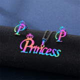 Stainless steel earring necklace set