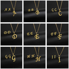 26 letters Stainless steel earring necklace set