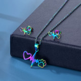 Stainless steel earring necklace set