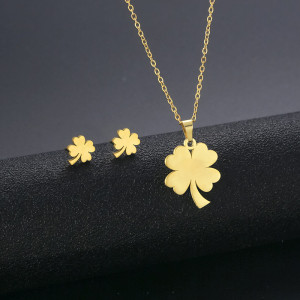 Stainless steel earring necklace set