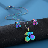 Stainless steel earring necklace set