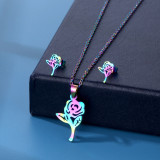 Stainless steel earring necklace set