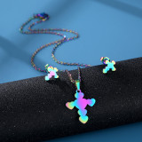 Stainless steel earring necklace set