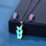 Stainless steel earring necklace set