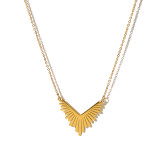 Stainless steel sunflower necklace