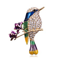Cute Branch Flower Bird brooch