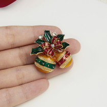 Bell brooch Christmas alloy rhinestone corsage