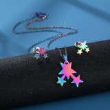 Stainless steel earring necklace set