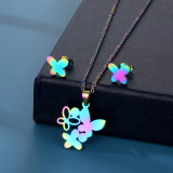 Stainless steel earring necklace set