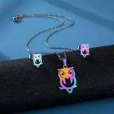 Stainless steel earring necklace set