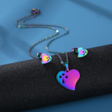 Stainless steel earring necklace set