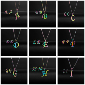 26 letters Stainless steel earring necklace set