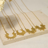 Stainless steel sunflower necklace