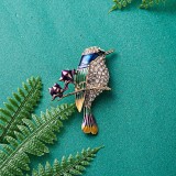 Cute Branch Flower Bird brooch