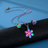 Stainless steel earring necklace set