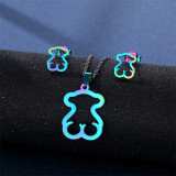 Stainless steel earring necklace set