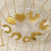 Stainless steel sunflower necklace