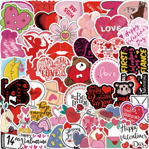 50 Valentine's Day graffiti stickers, balance car, laptop, computer decoration stickers, waterproof stickers